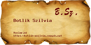 Botlik Szilvia névjegykártya